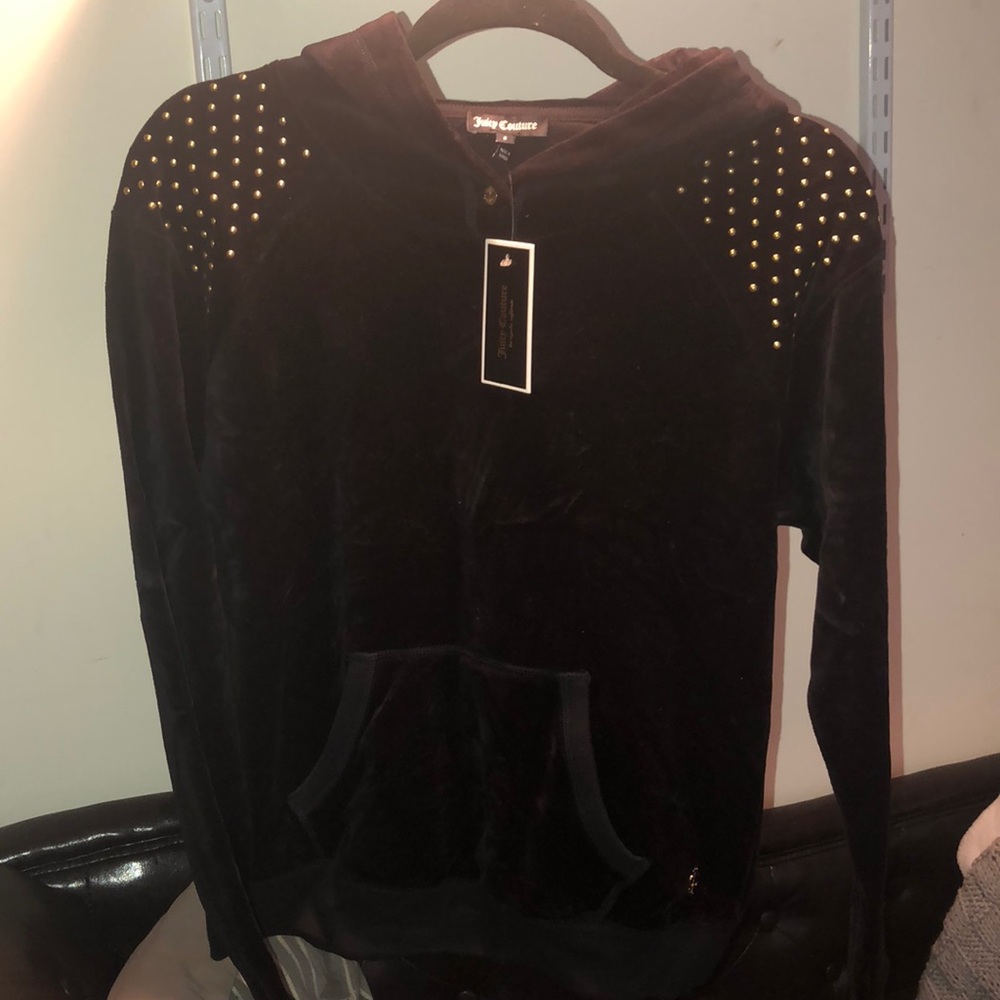 Juicy couture gold studded hoodie